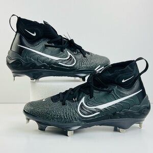 MEN’S Size 8.5 Alpha Huarache NXT Black Metal Baseball Cleats DJ6517-010